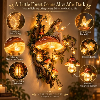 ⏰Limited Stock 49% OFF - 🧚✨ Enchanted Mushroom Fairy Wall Light 🍄🌿