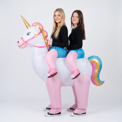 🦄 2-Person Inflatable Unicorn Costume – 30-Second Duo Party Costume for Halloween, Best Friends & Events