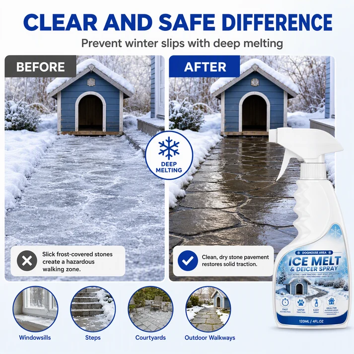 🥳2026 HOT SALE🥳💞50K+ SOLD! ❄️🐾 50% OFF! Outdoor De-Icing & Snow Melting Spray – pet-safe, dissolves frost on contact. Clear steps, walkways & patios fast! 🛡️✅