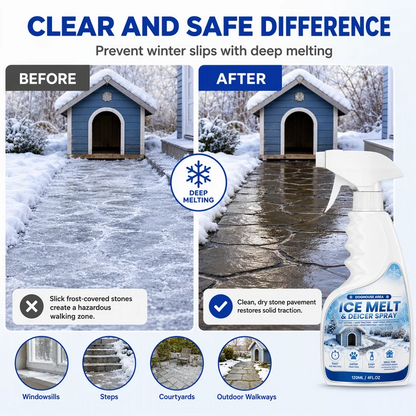 🥳2026 HOT SALE🥳💞50K+ SOLD! ❄️🐾 50% OFF! Outdoor De-Icing & Snow Melting Spray – pet-safe, dissolves frost on contact. Clear steps, walkways & patios fast! 🛡️✅