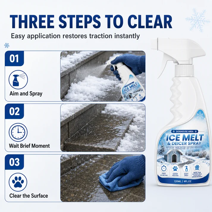 🥳2026 HOT SALE🥳💞50K+ SOLD! ❄️🐾 50% OFF! Outdoor De-Icing & Snow Melting Spray – pet-safe, dissolves frost on contact. Clear steps, walkways & patios fast! 🛡️✅