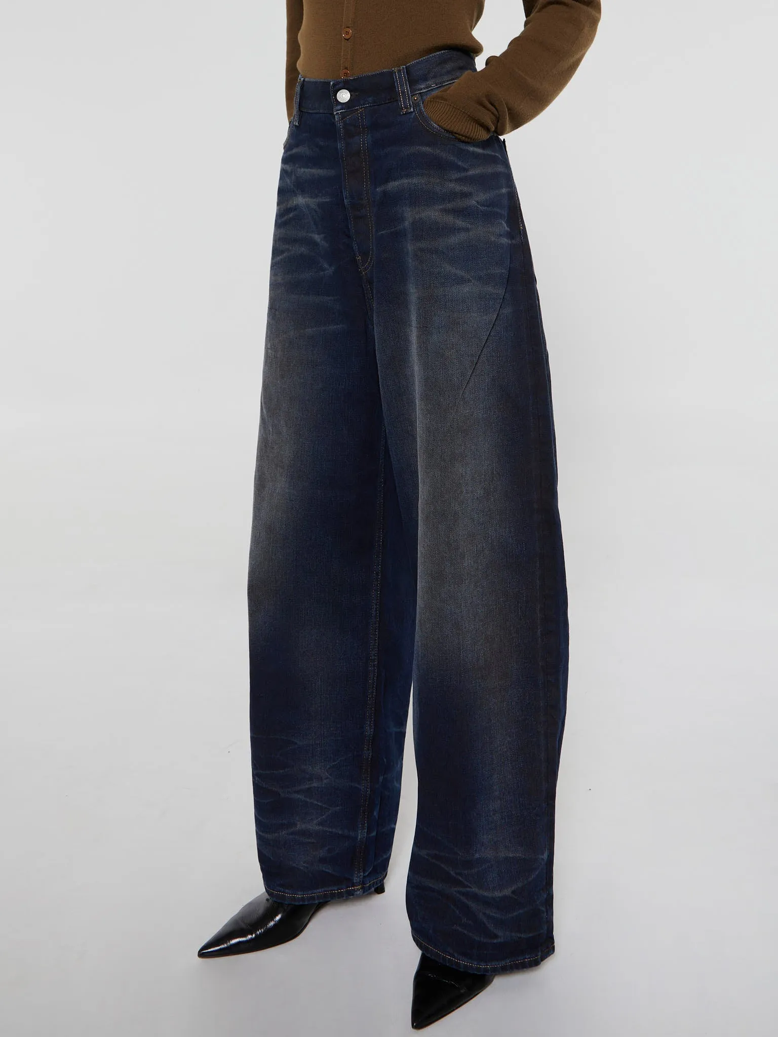 2023F Supper Baggy Fit Jeans in Dark Blue