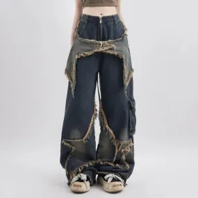 2024 Blue Fashion Hip Hop Vintage Straight Autumn Women's Jeans