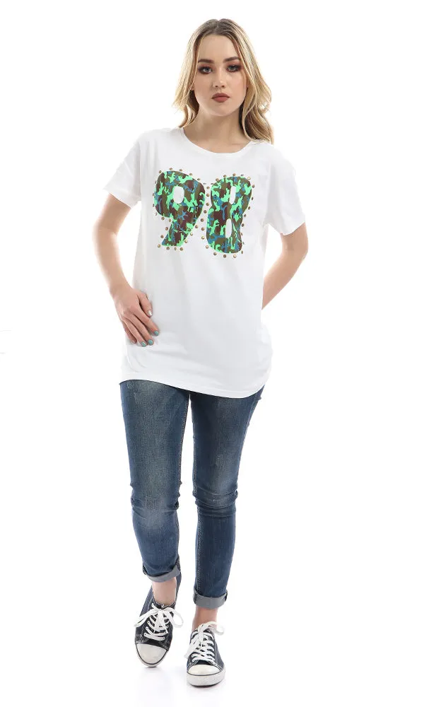 47037 Night Eight Army Pattern Tshirt - White