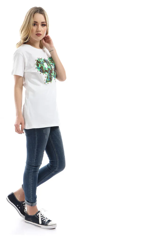 47037 Night Eight Army Pattern Tshirt - White