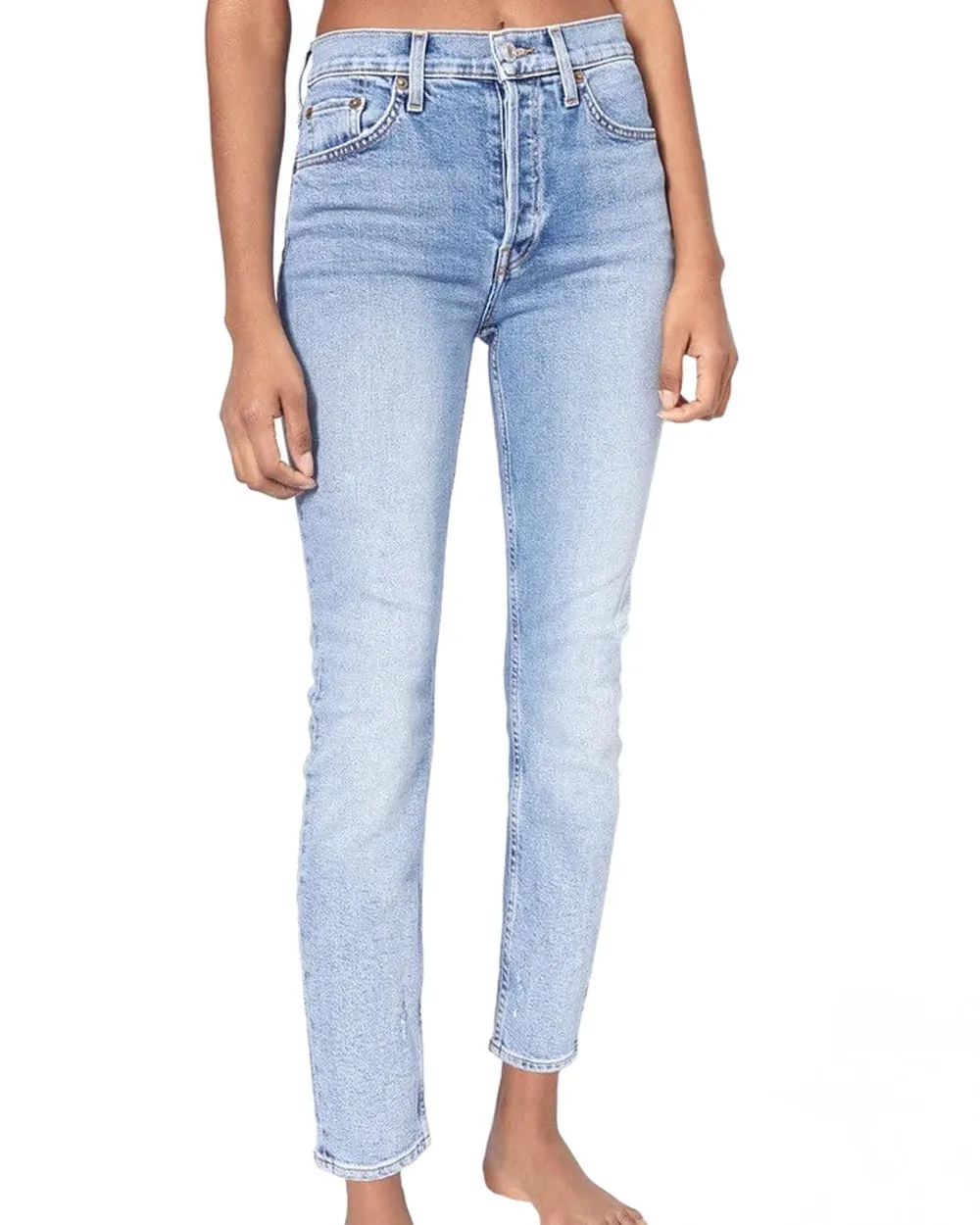 90s High Rise Ankle Crop Jean in Seventies AF