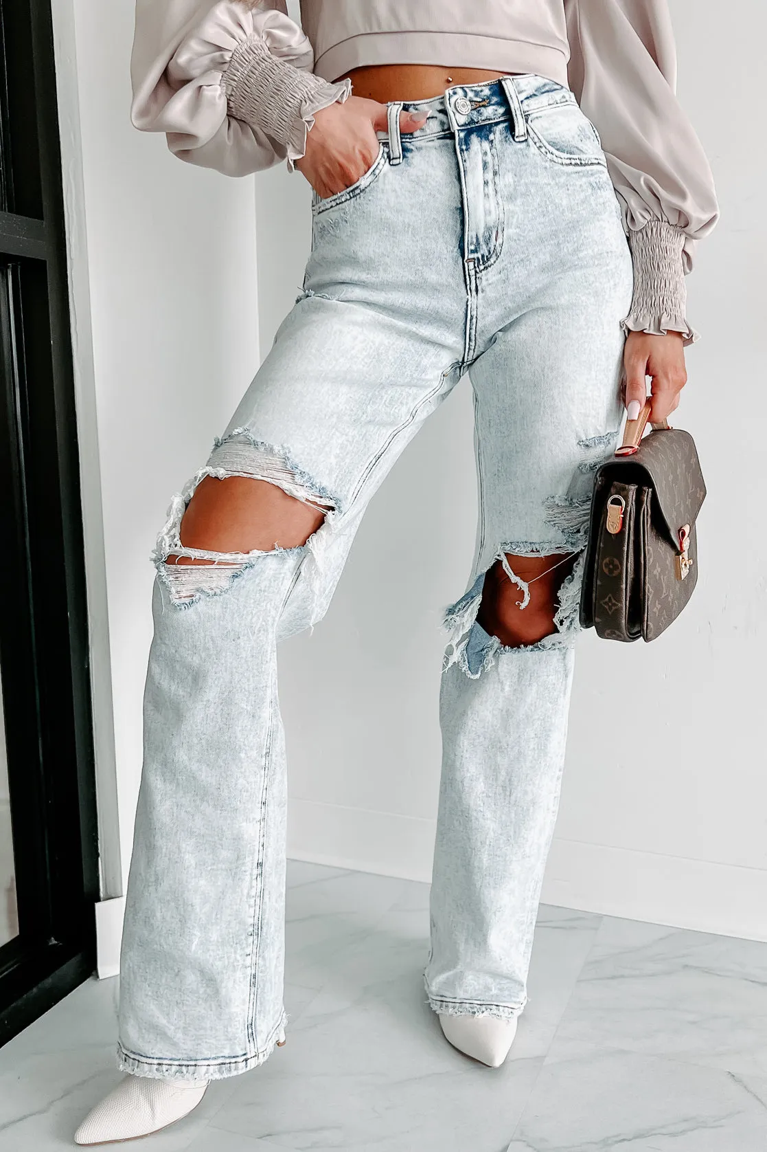 Always Iconic High Rise 90s Vintage Flare Vervet Jeans (Light Acid)