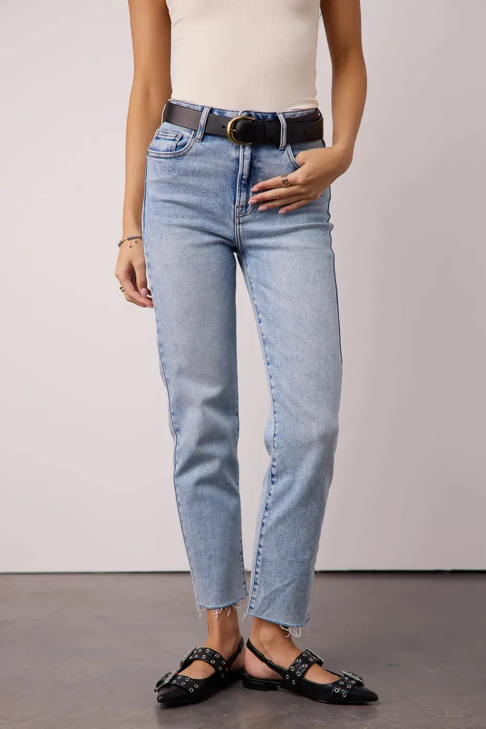 Amelia Straight Leg Jeans in Light Wash - FINAL SALE