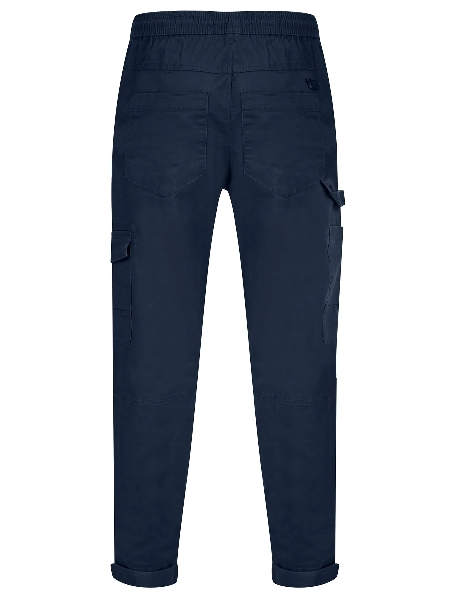 Anza Stretch Cotton Twill Cuffed Cargo Jogger Pants with Pockets in Parisian Night Blue - Tokyo Laundry