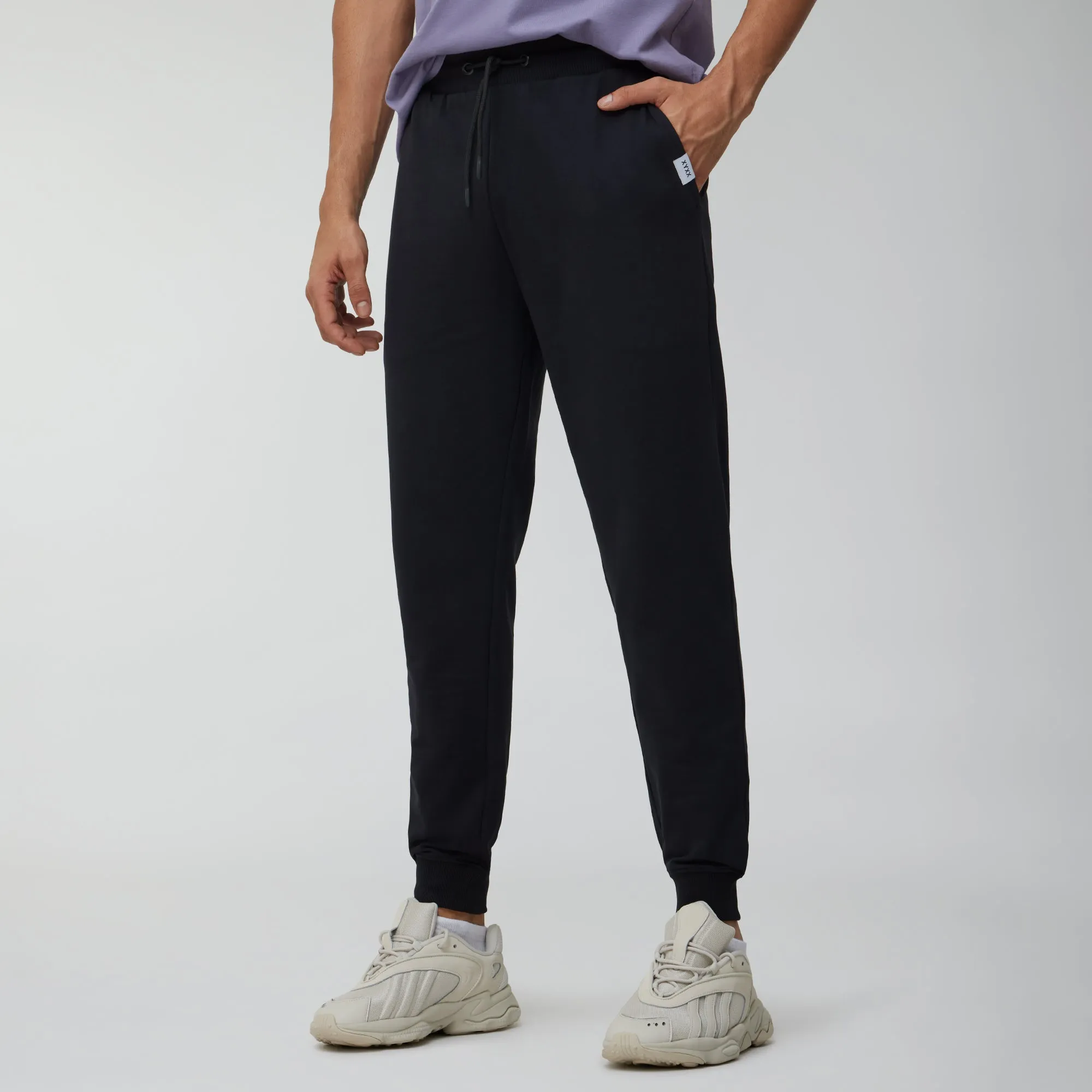 Ascent French Terry Cotton Blend Joggers Pitch Black