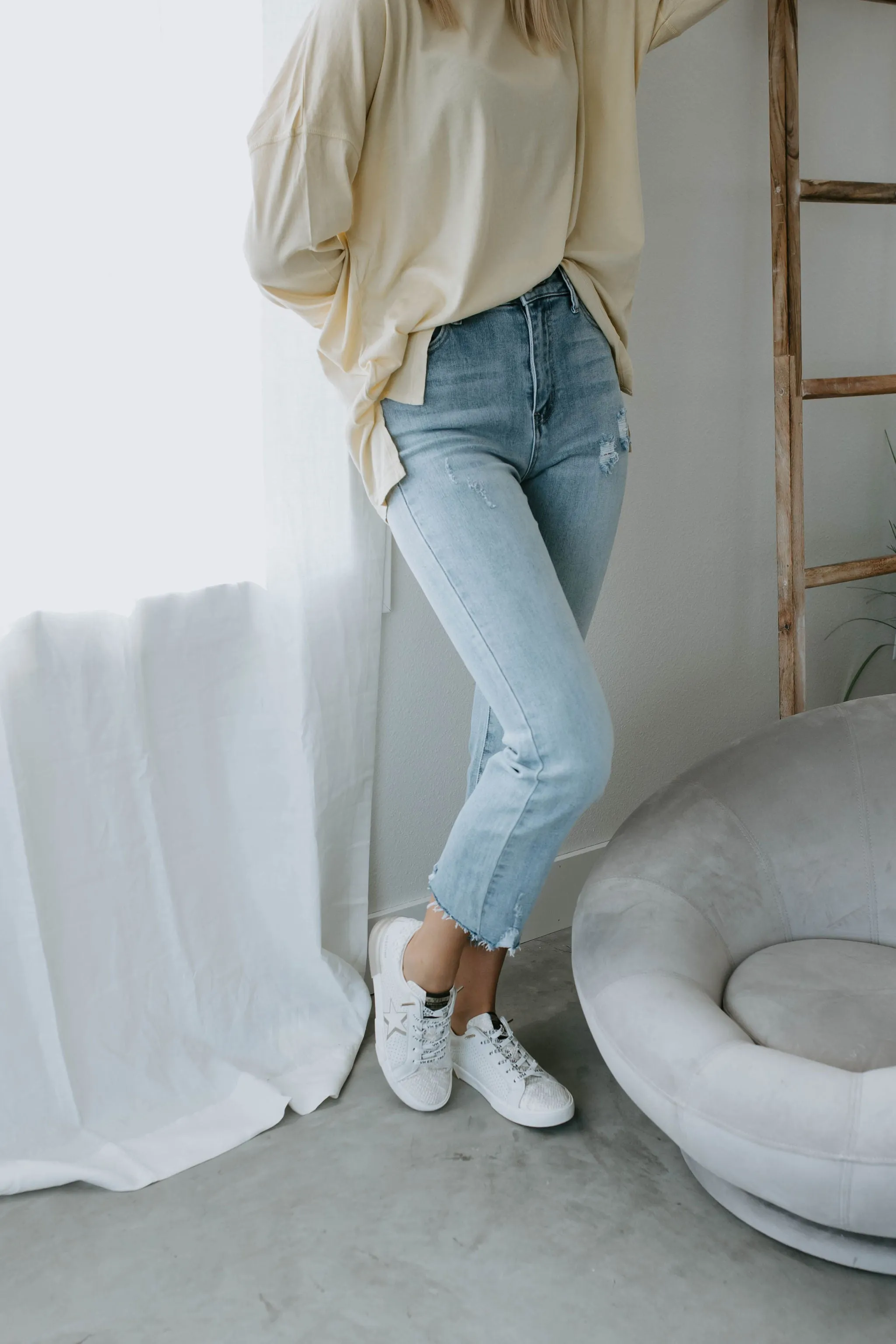 Astrid Raw Hem Straight Leg Jean FINAL SALE