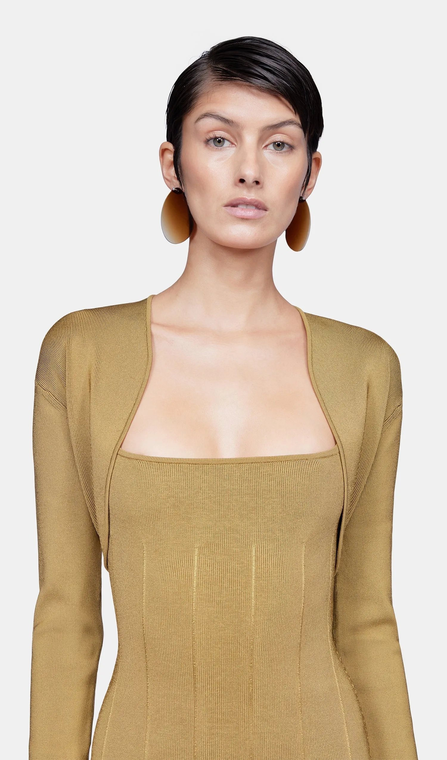 Atalanta Crop Cardigan - Bronze