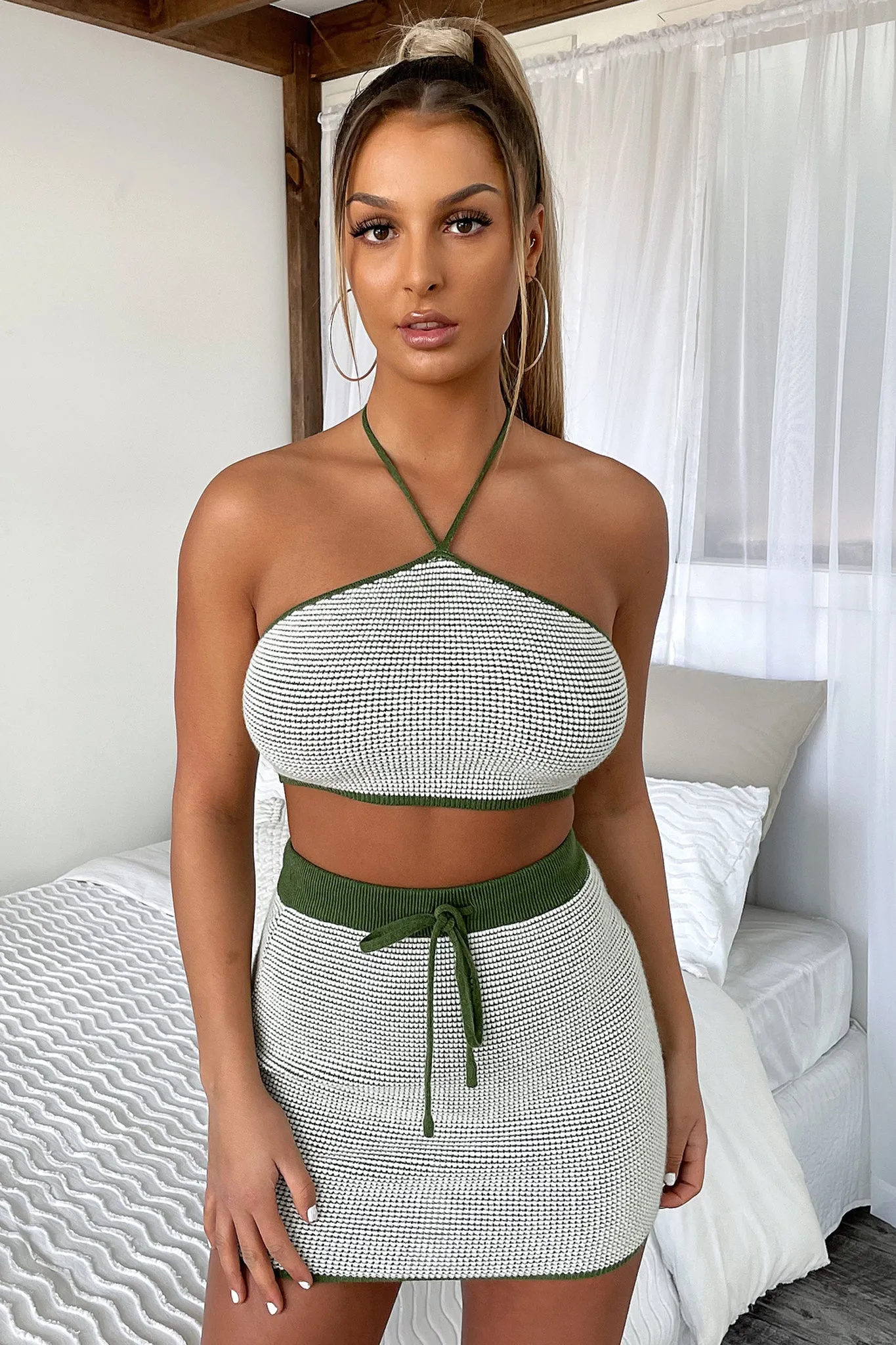 Ava Knit Crop - Green