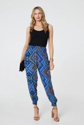 Aztec Print High Waist Harem Pants