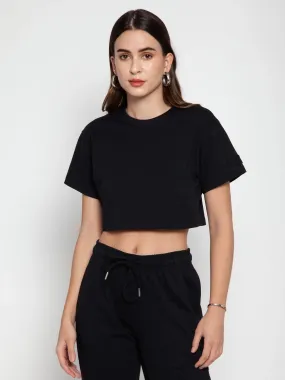 Black CAVA Embossed Crop Tee