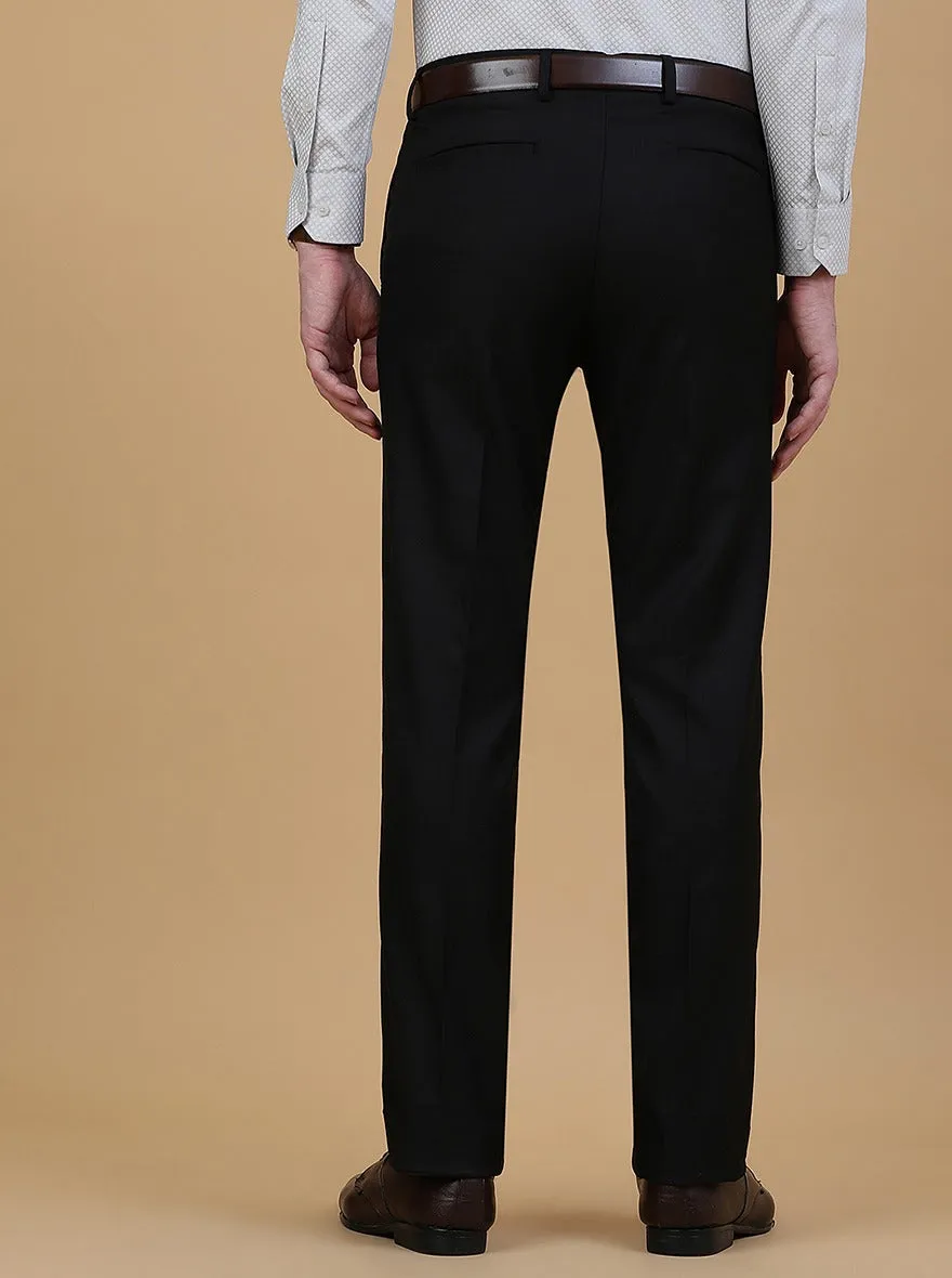 Black Checked Slim Fit Formal Trouser | Metal