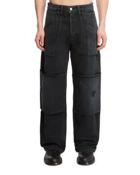 Black Paneled Jeans