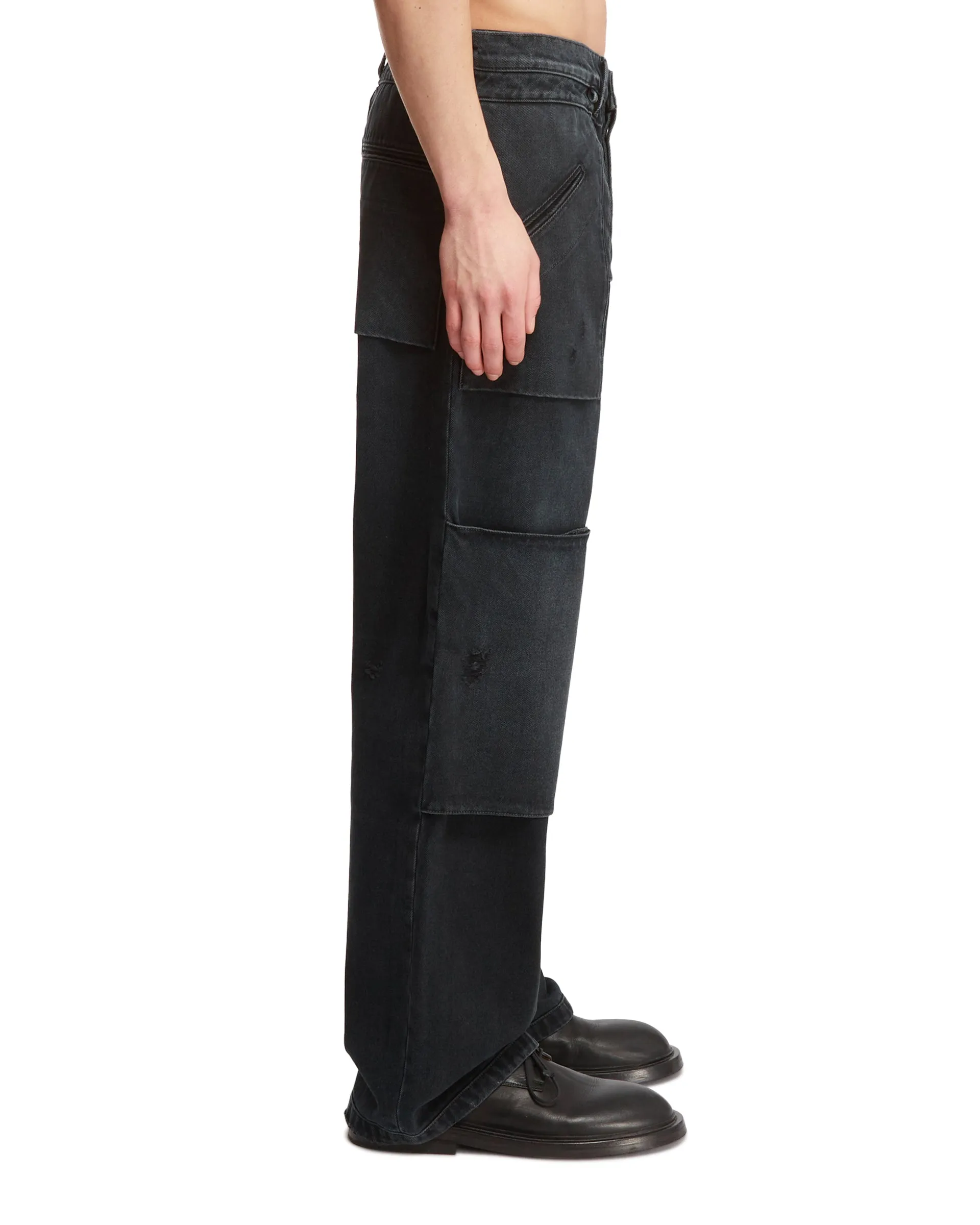 Black Paneled Jeans