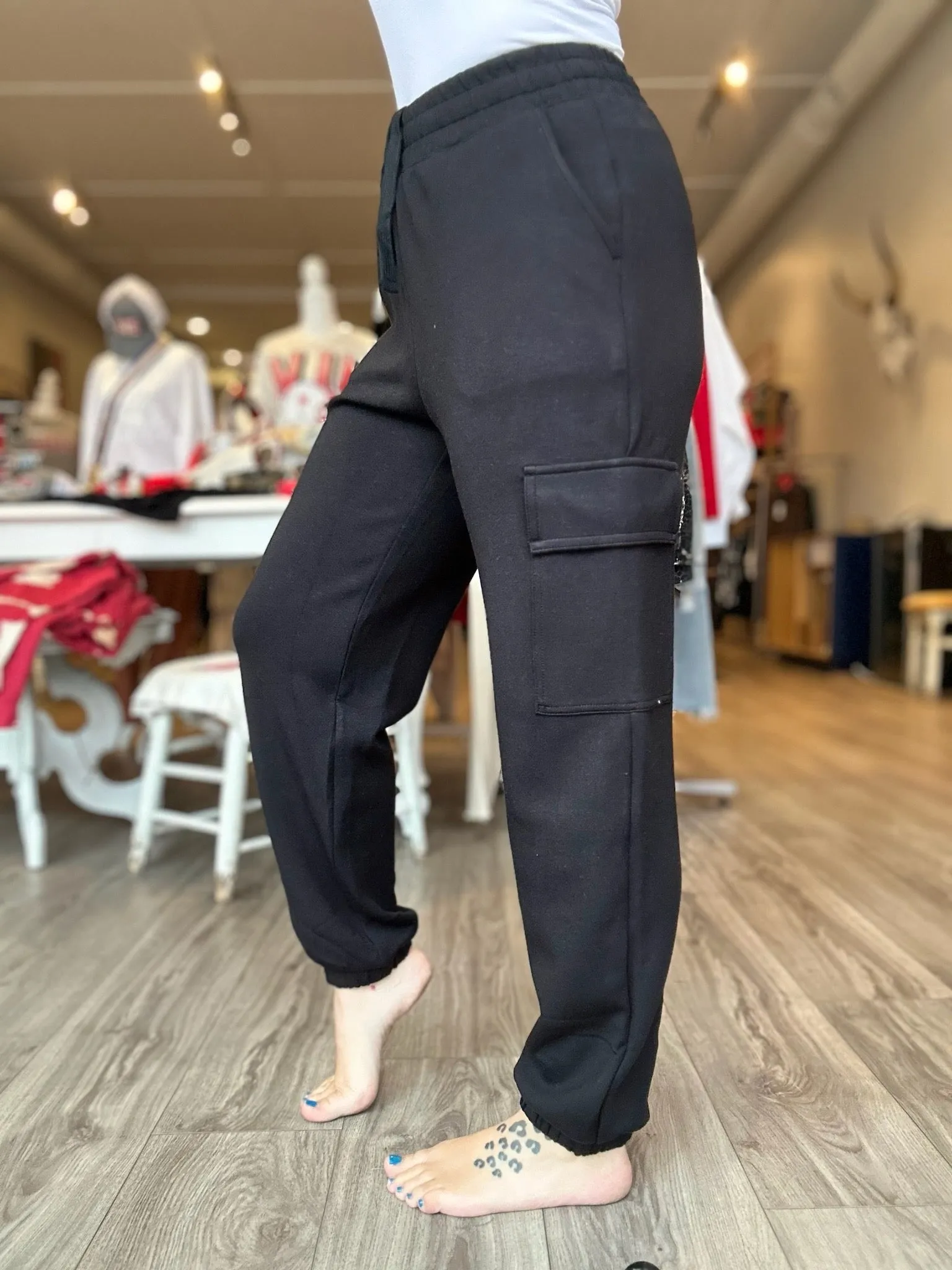 Black Scuba Cargo Joggers