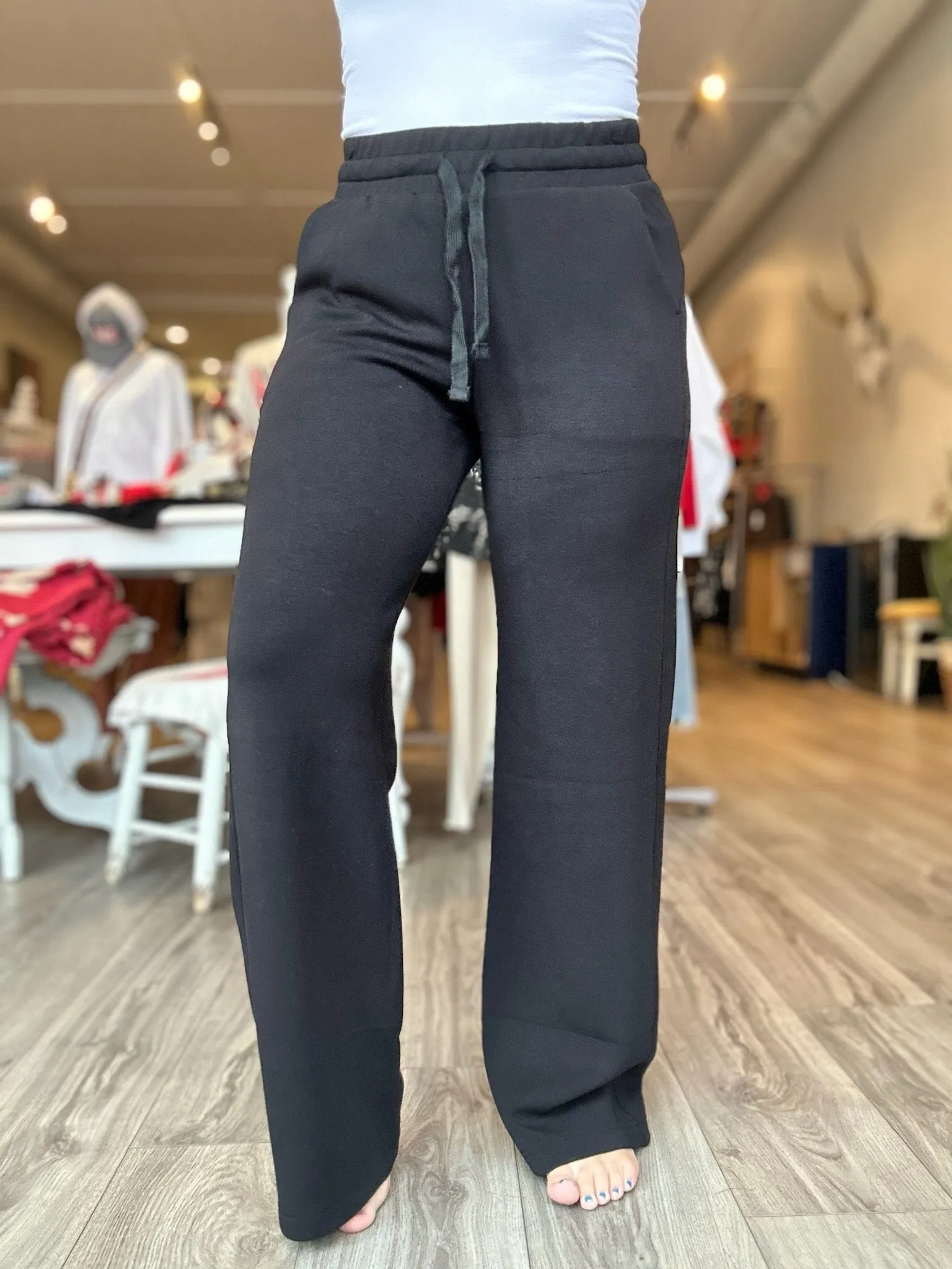 Black Scuba Straight Leg Joggers