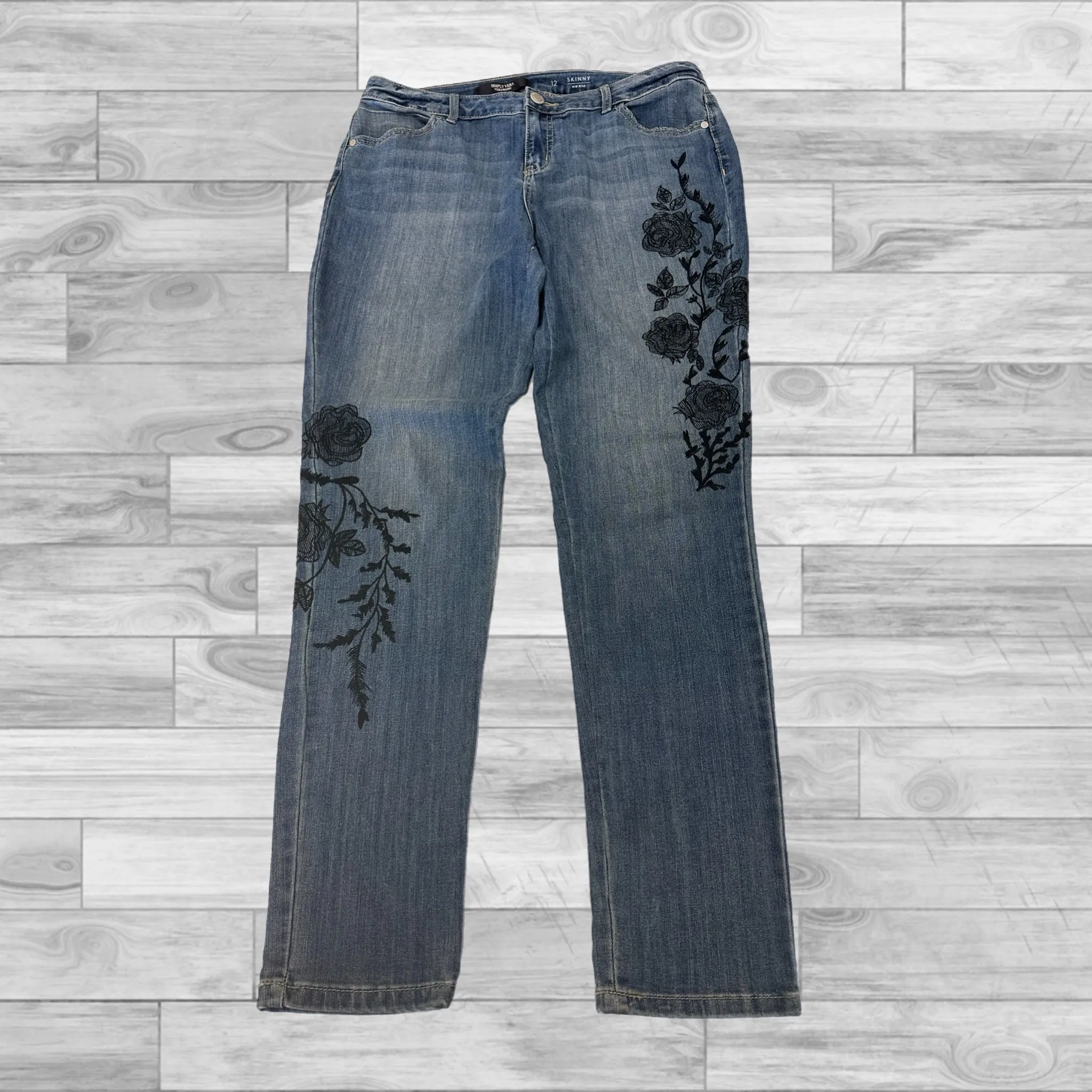 Blue Denim Jeans Skinny Simply Vera, Size 12