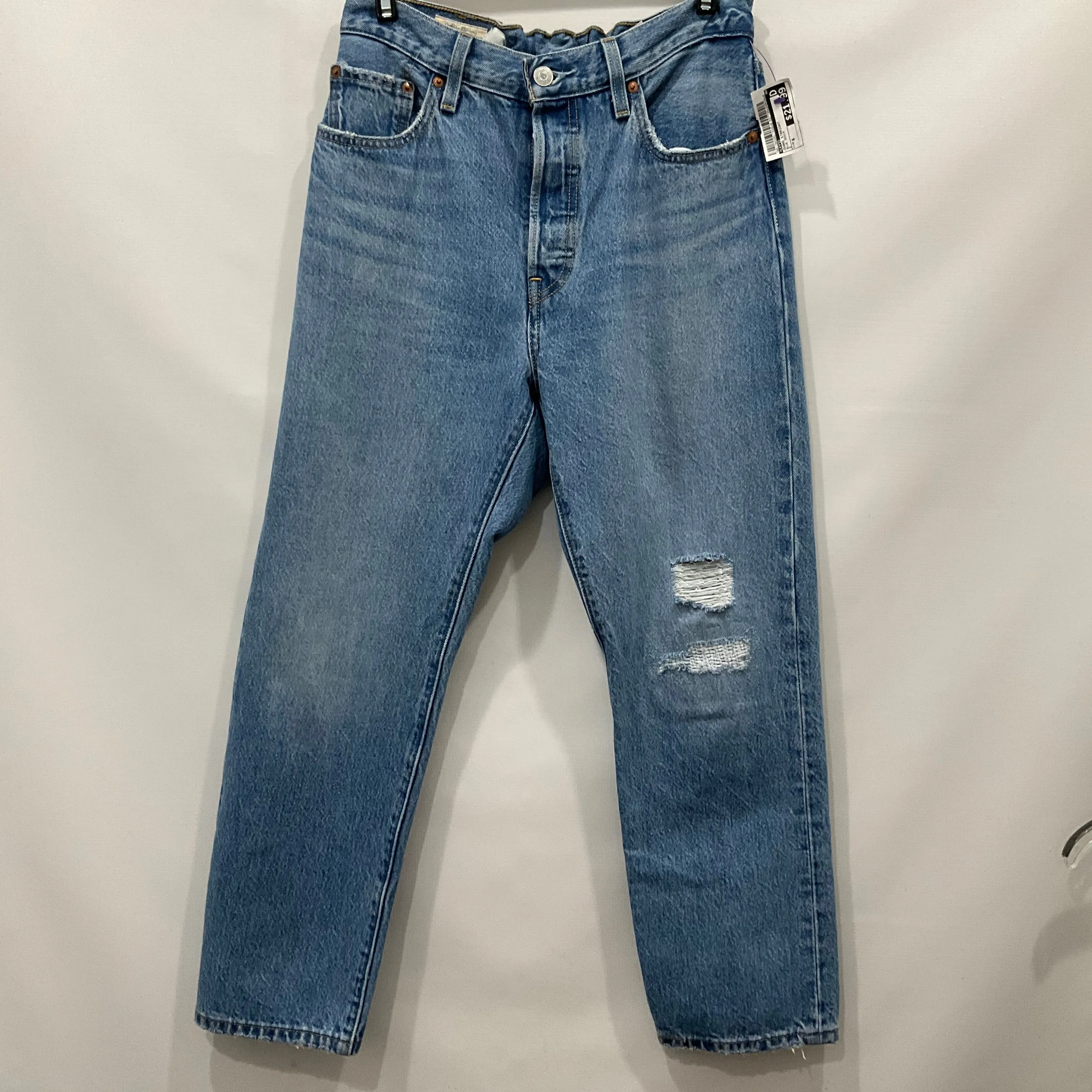 Blue Denim Jeans Straight Levis, Size 6