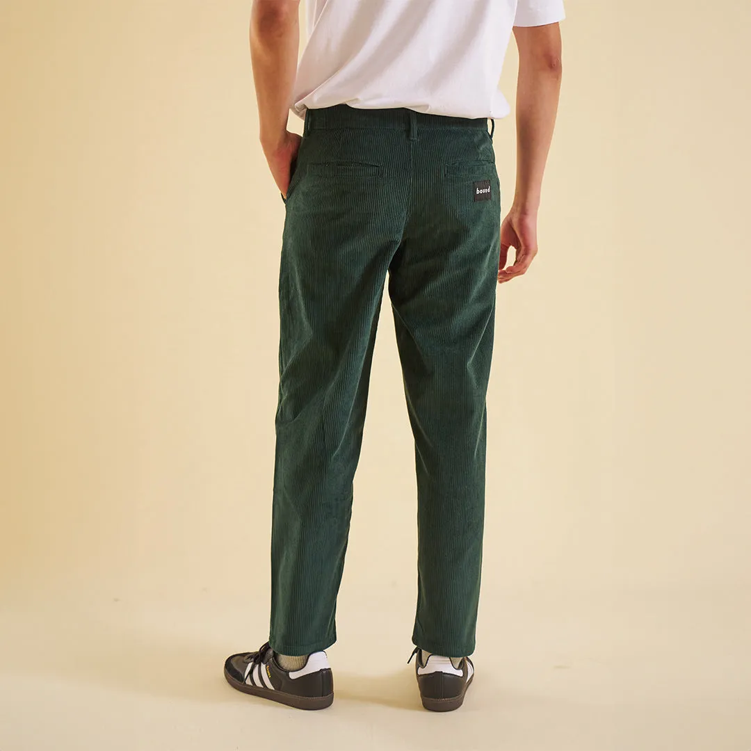 bound 'Pine Green' Corduroy Trousers