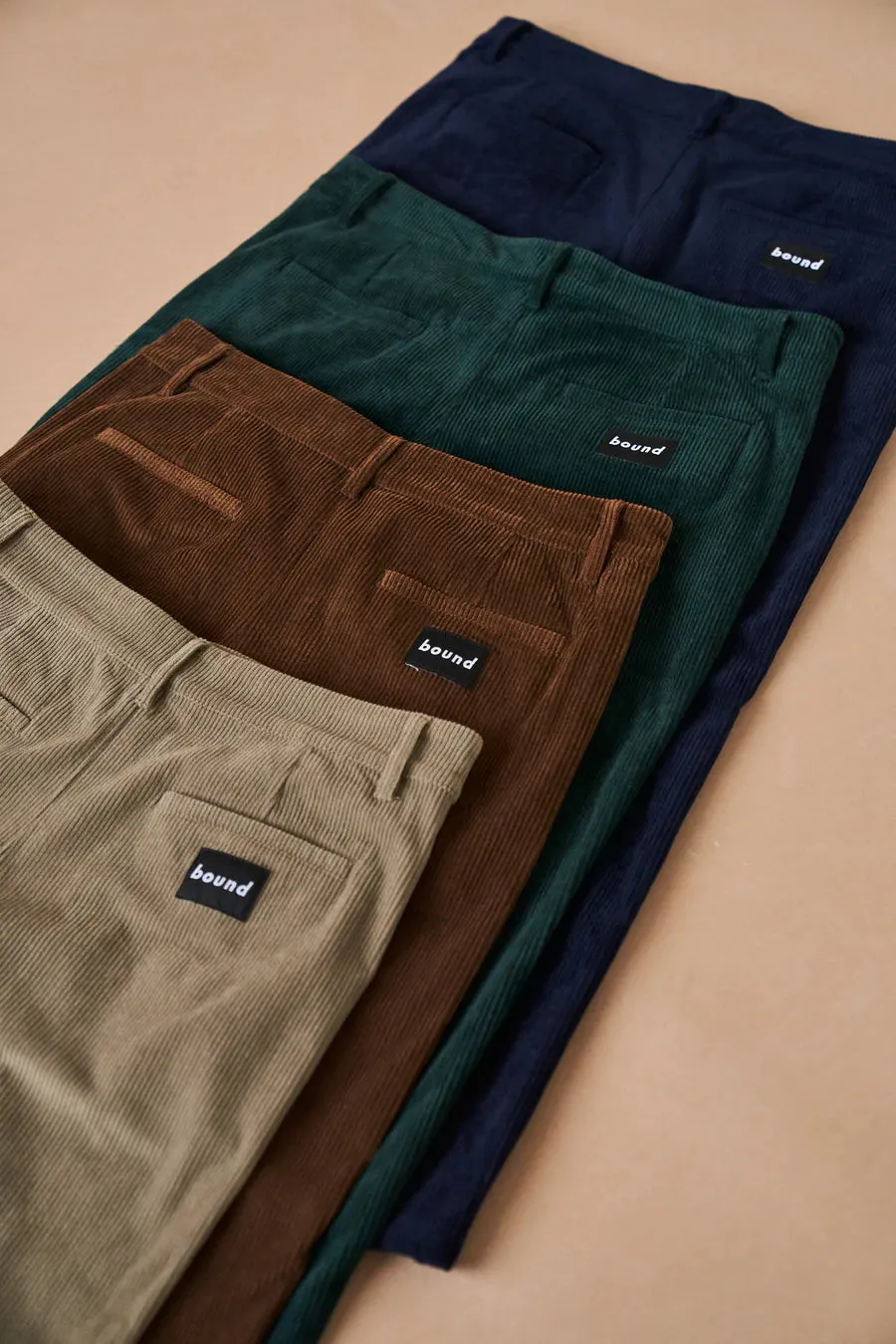 bound 'Pine Green' Corduroy Trousers