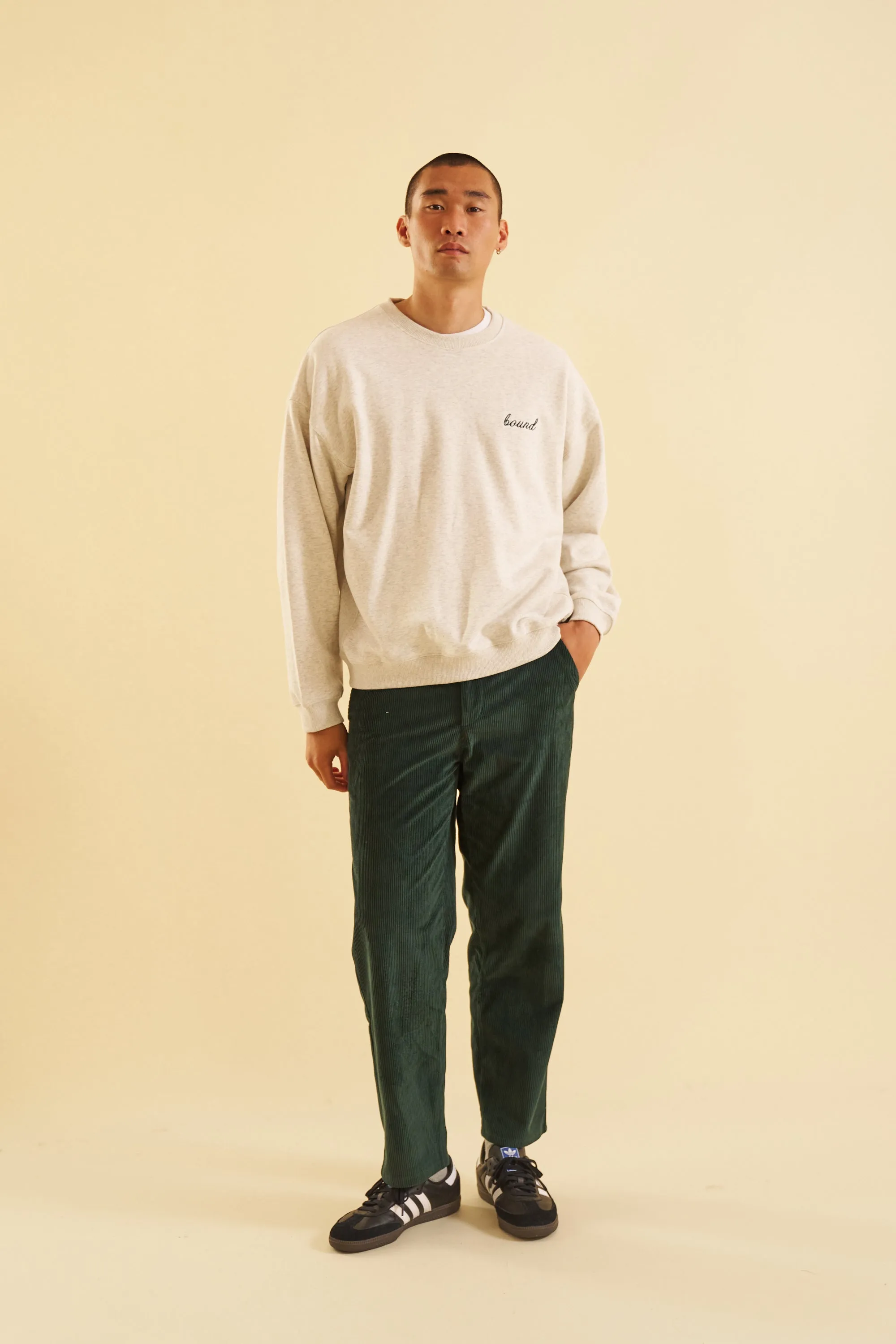 bound 'Pine Green' Corduroy Trousers