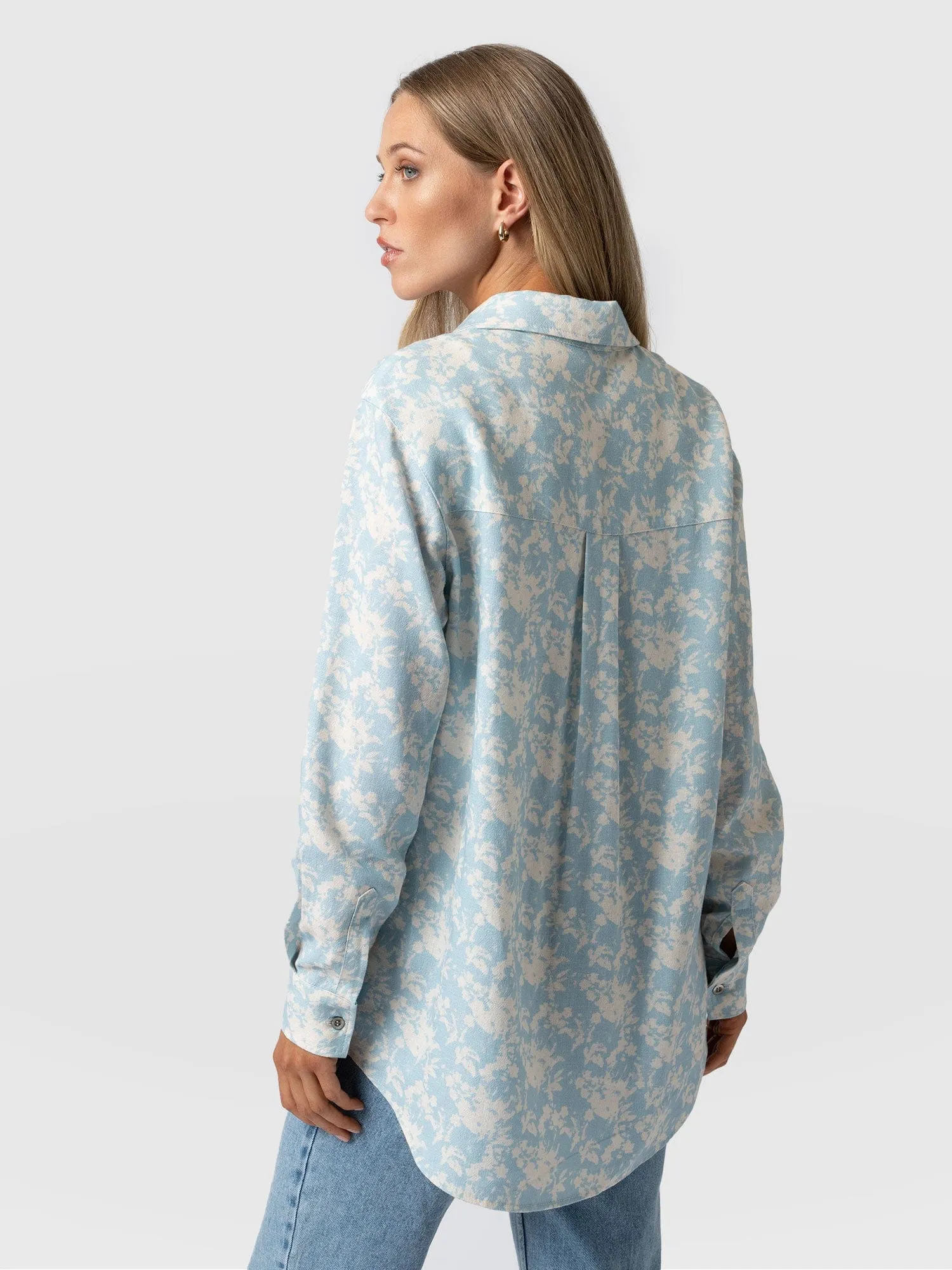 Boyfriend Shirt - Blue Pixel