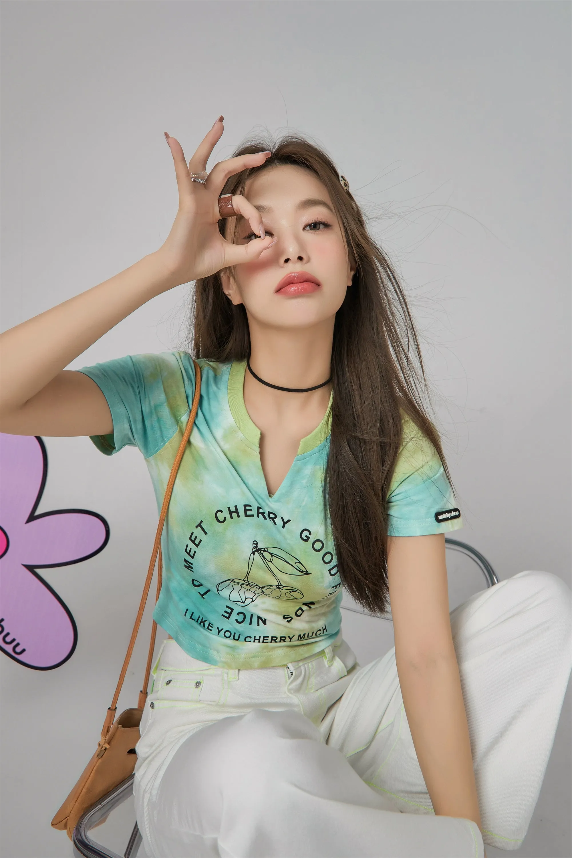 Cherry World Tie-Dye Crop Top