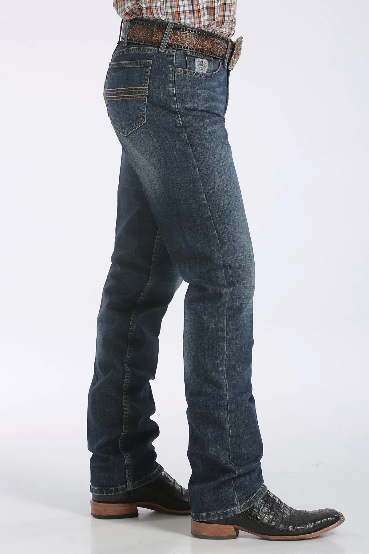 Cinch Mens Silver Label Performance Denim Dark Stonewash Jeans Style MB98034006