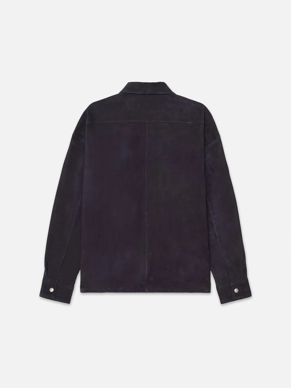 Clean Suede Zip Shirt -- Dark Navy