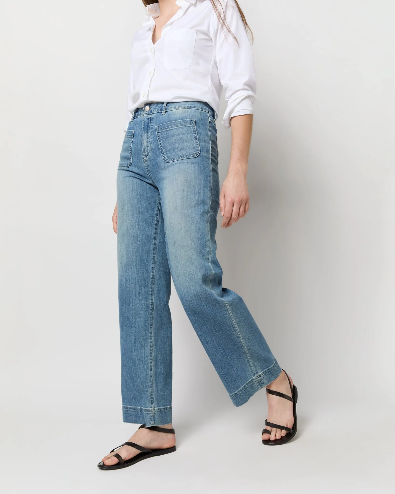 Coco Patch Pocket Jean in 7-Year Indigo Stretch Denim