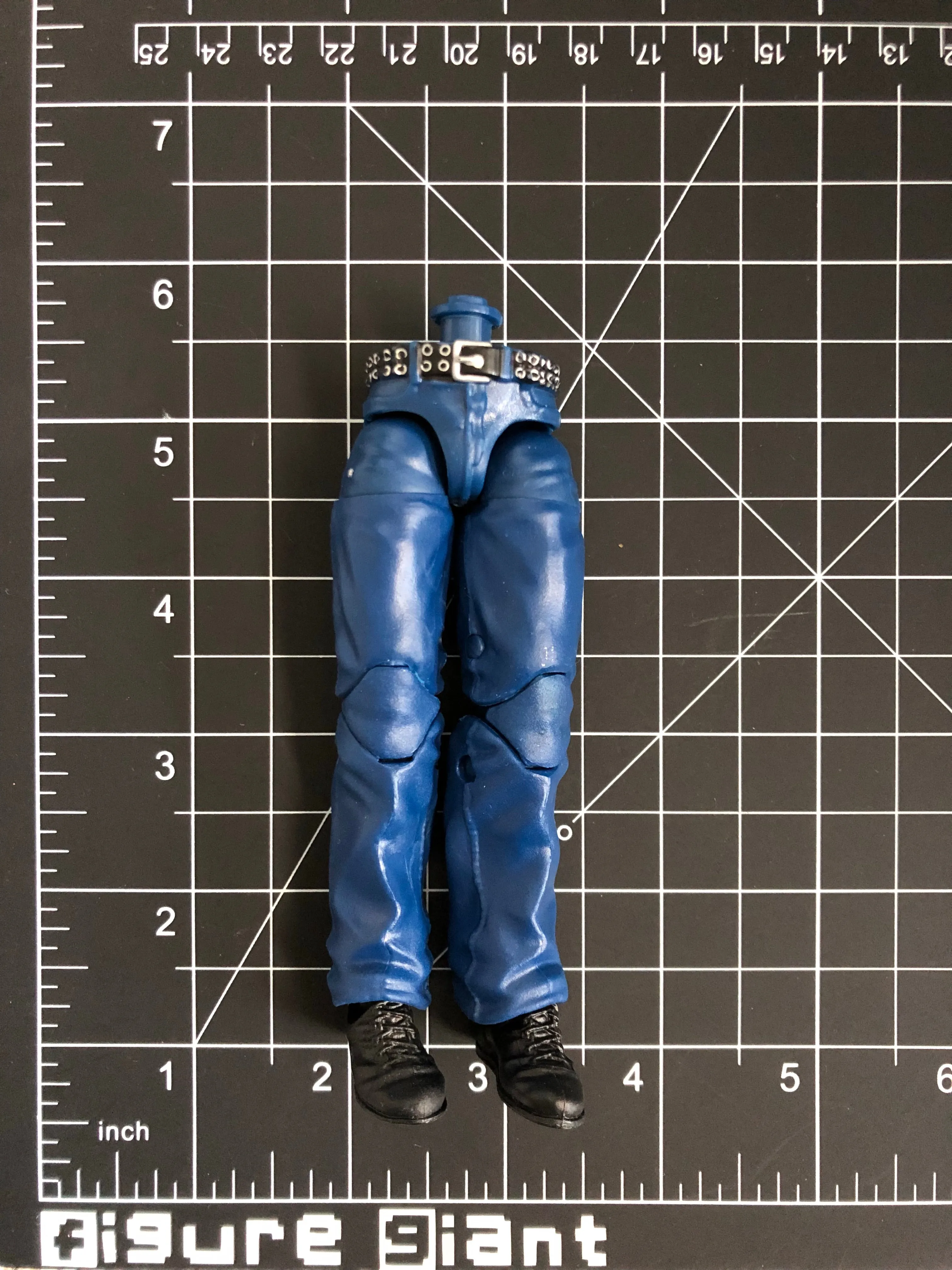 Dark Blue Jeans with silver belt  (Full leg)