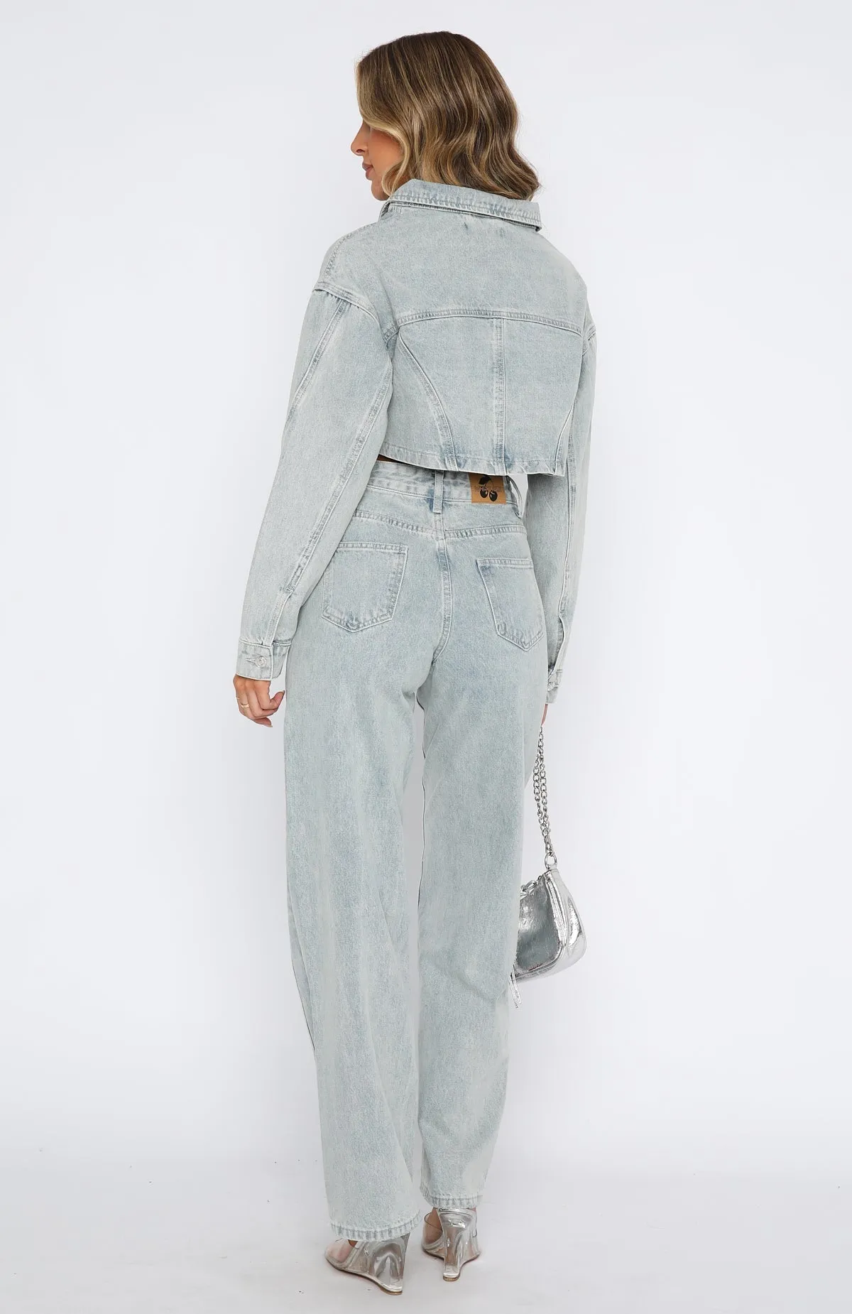 Did You Miss Me Mid Rise Straight Leg Denim Jeans Light Blue Acid Wash