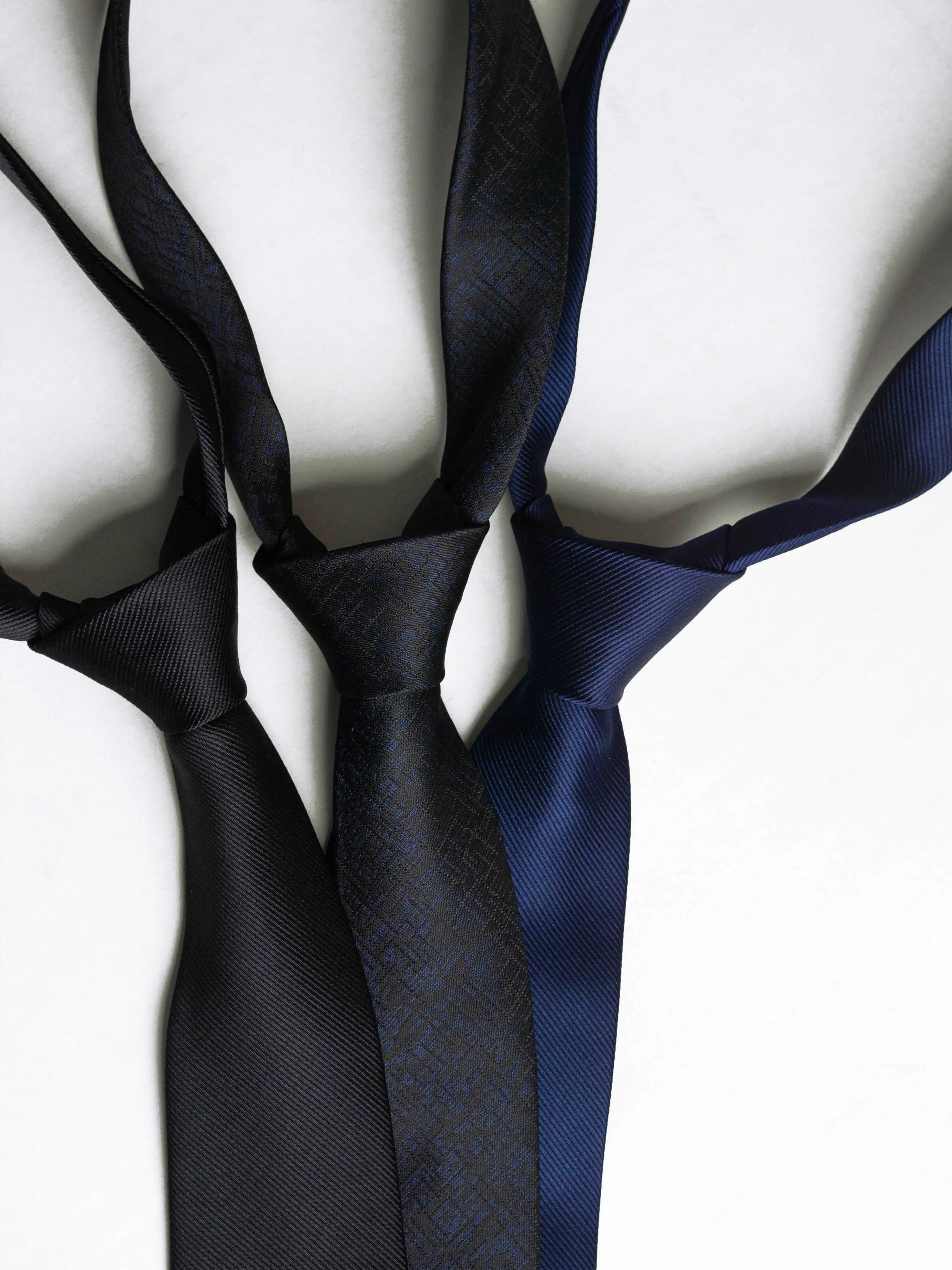 Double Stripe Tie - Midnight Blue