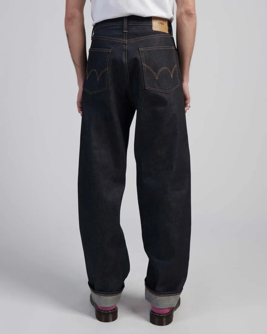 Loose Fit Mens Jeans by Edwin - Made in Japan with 13.5oz Kaihara Pure Indigo Rainbow Selvage Denim in Blue, Unwashed