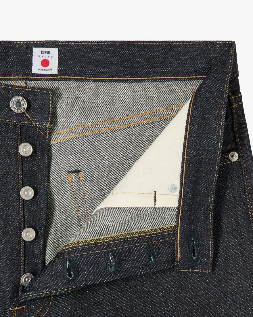 Loose Fit Mens Jeans by Edwin - Made in Japan with 13.5oz Kaihara Pure Indigo Rainbow Selvage Denim in Blue, Unwashed