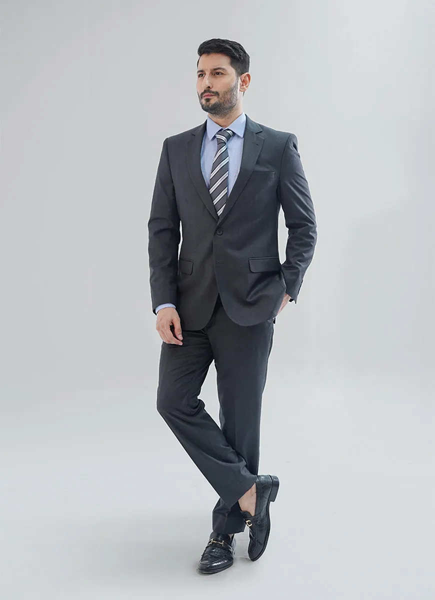 Elano Slate Grey Plain 2-Piece Suit