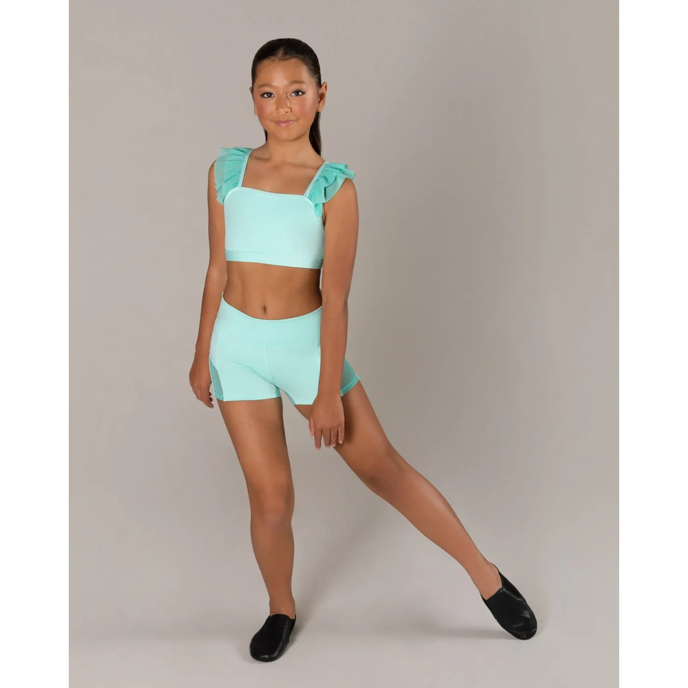 Energetiks Ruby Mesh Crop | Mint (Child)