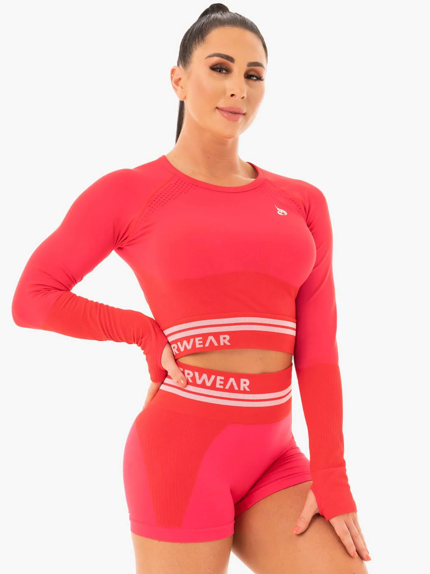 Freestyle Seamless Long Sleeve Crop - Red