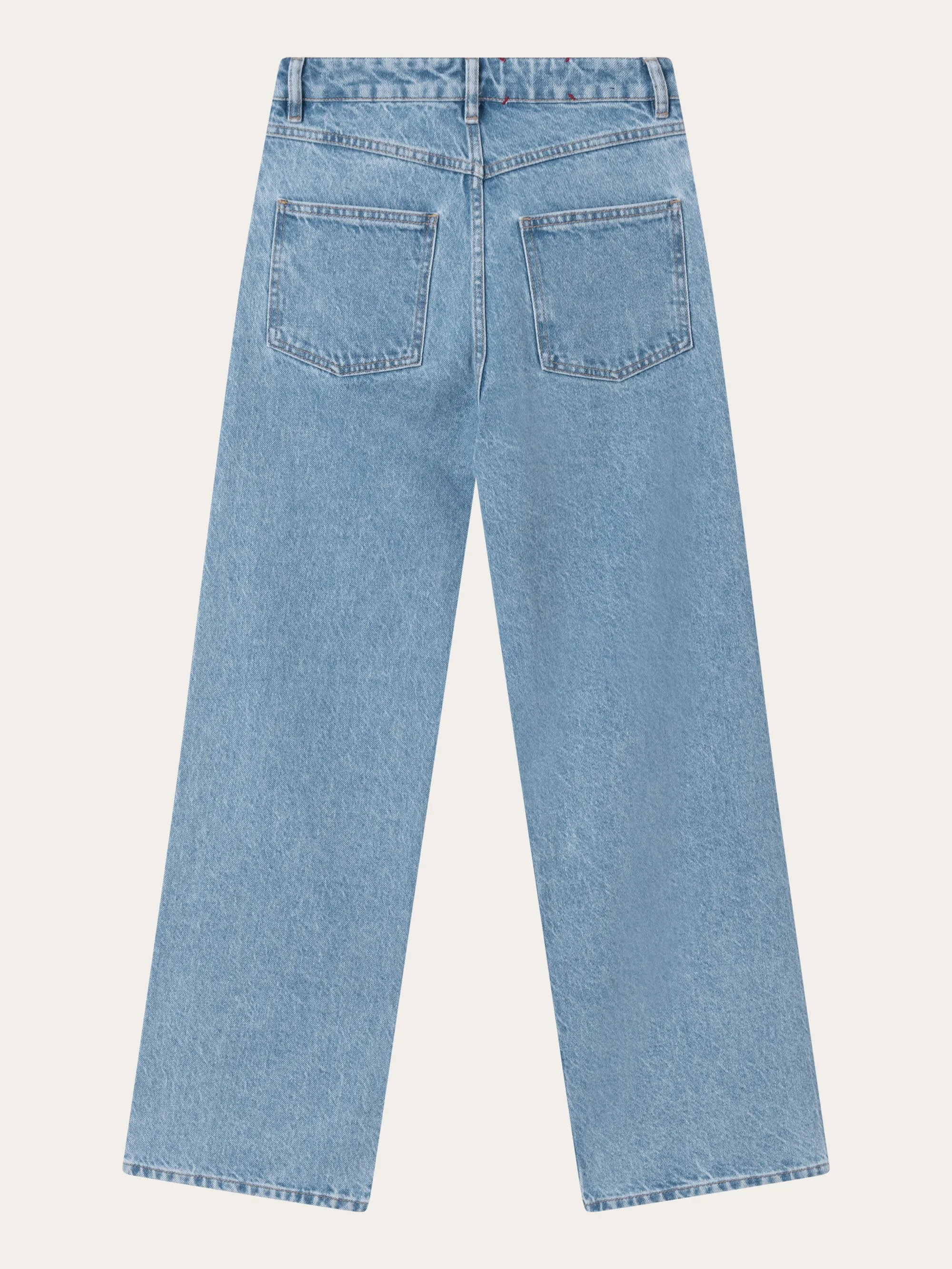 GALE straight mid-rise bleached stonewash 5-pocket jeans REBORN - Bleached Stonewash