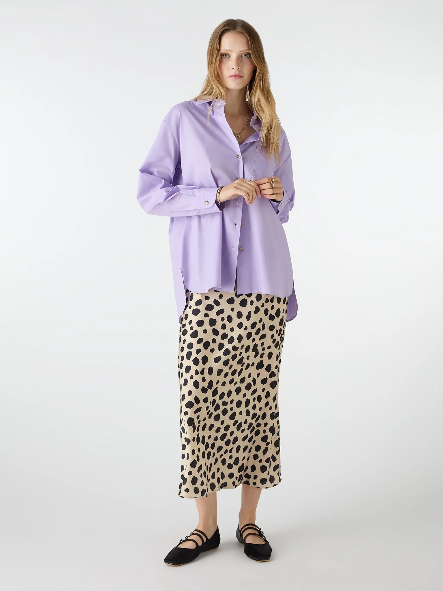 Haydon Boyfriend Shirt in Lilac