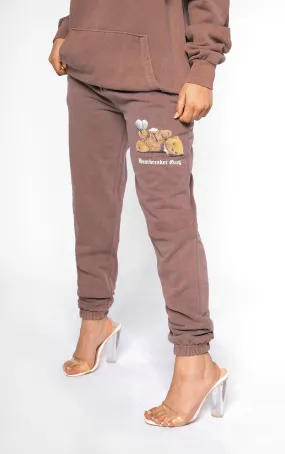 Heartbreaker Gang Teddy Bear Chocolate Cuffed Joggers