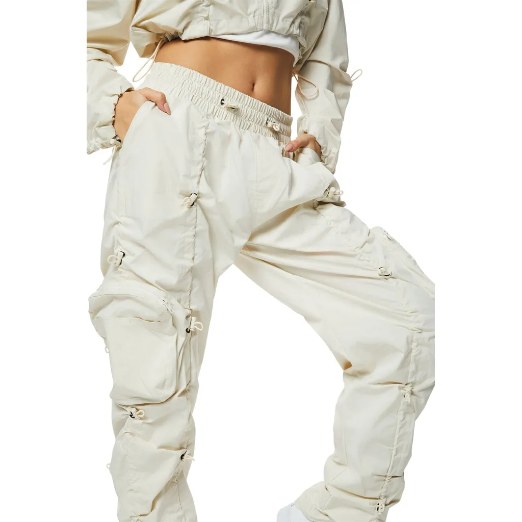 High Rise Multi Bungee Joggers - Oatmeal