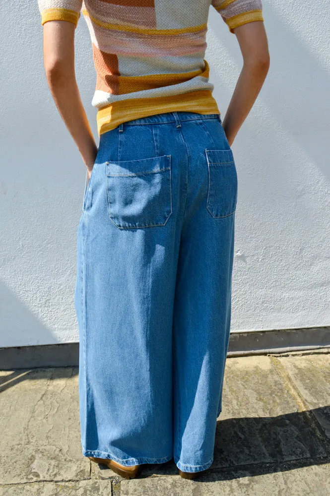 Indi & Cold Washed Effect Denim Trousers