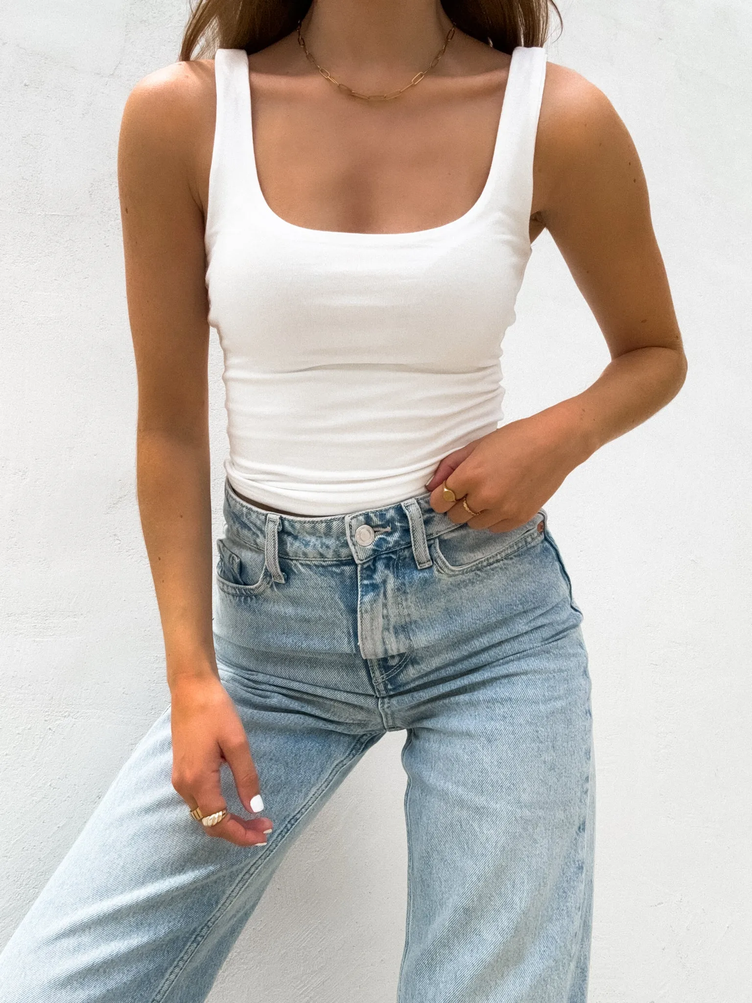 Island Vibe Crop Tank in White