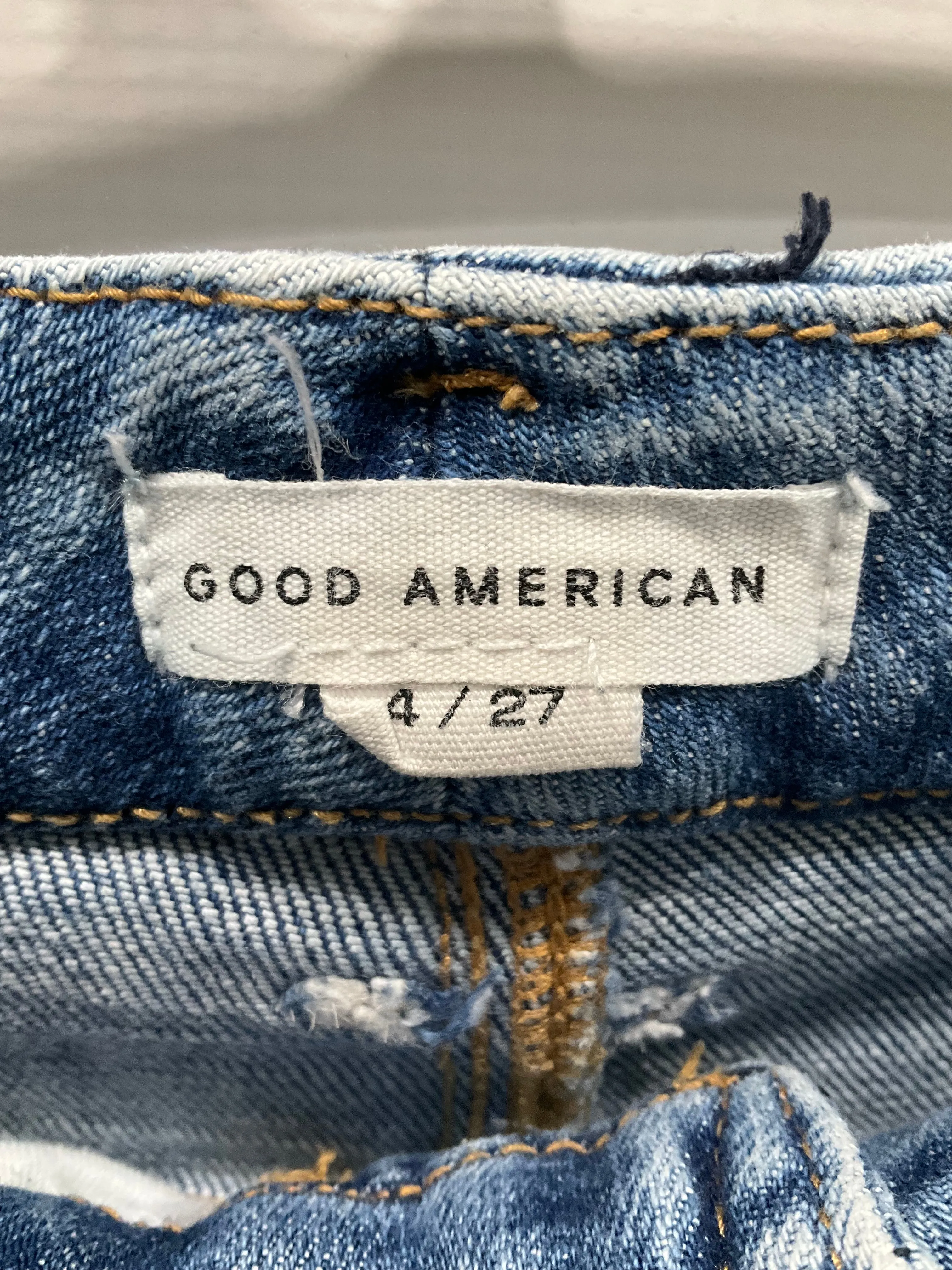 Jeans Skinny By Good American In Blue Denim, Size: 4