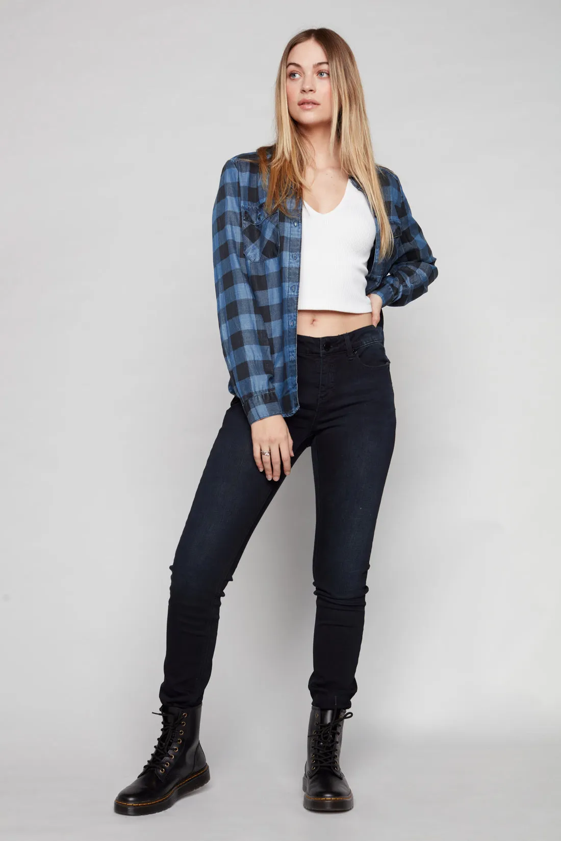 JOY - Regular Rise Skinny - Blue Black Wash